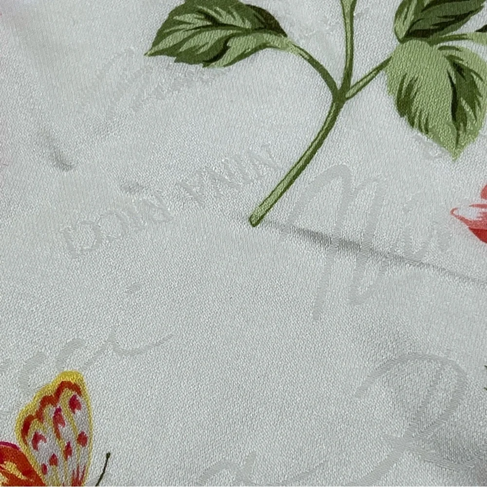 Nina Ricci Floral Silk Scarf – Pink Butterfly Print Square NWT